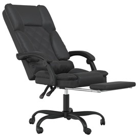 CHARMMA Massage Reclining Office Chair Black Faux Leather-5711