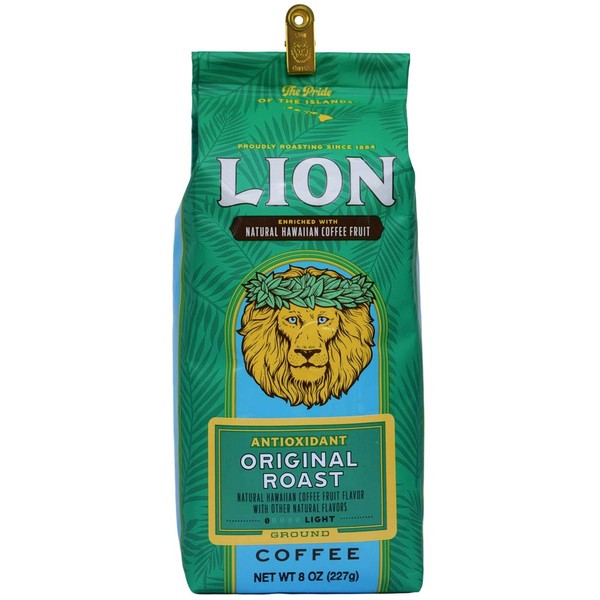 Lion Coffee, Antioxidant Enriched ORIGINAL Roast, MEDIUM Roast, Ground, 8 Ounce