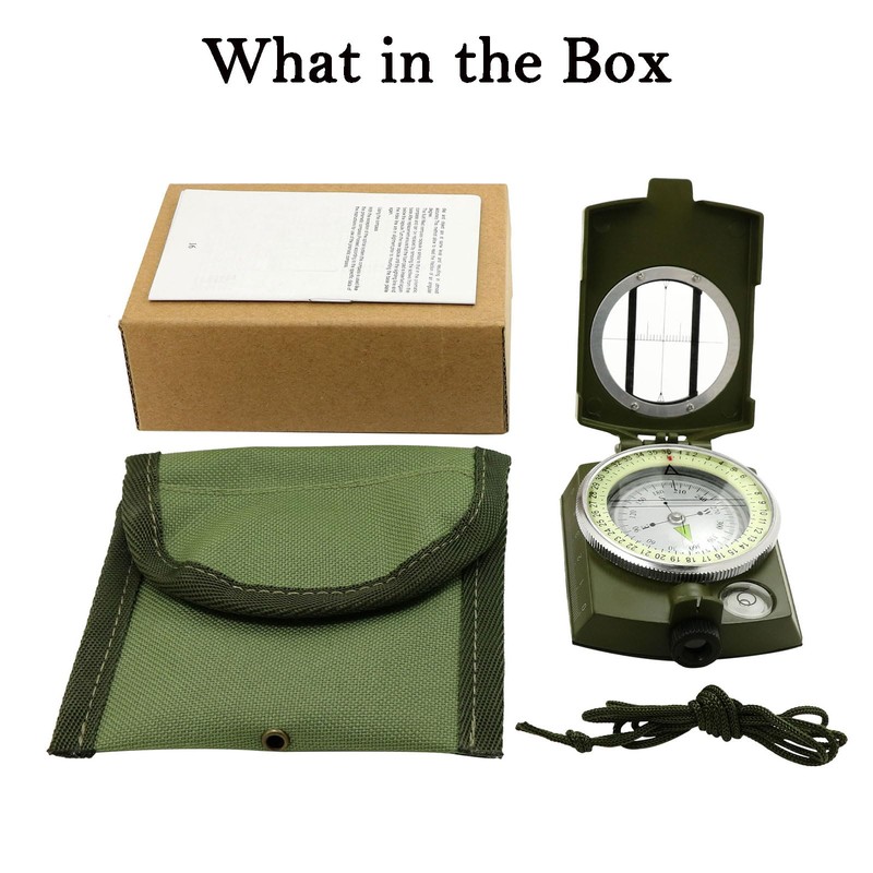 Compass, Hiking Compass for Survival with Lensatic – Water-Resistant Durable