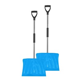 Superio 18" 2 Pack Snow Shovel for Driveway with Sturdy D-Grip Metal Handle and Foam Grip, Heavy Duty