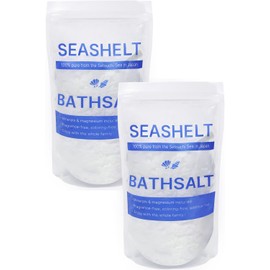Bath Salt, Magnesium, Moisturizing (Made in Japan, Natural Ingredients), Unscented, Bath Cosmetics, Includes Measuring Spoon, Sea Shelt, Seashelt, Set of 2