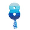 Ombre Blue Number 8 Pull String Pinata, Party Game for