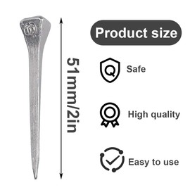 HZAOPZE Pack of 50 Horseshoe Nails, 51 mm Horseshoe Nails, High-Quality Steel Hoof Nails, Wear-resistant Horseshoe Accessories, Training Hoof Nails for Horses for Crafts, Decorating, Horseshoes