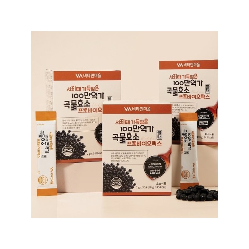 Vitamin Village 비타민마을 서리태 가득담은 100만 역가 곡물효소 프로바이오틱스 블랙
