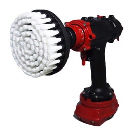 Kornely Premium Drill Brush, Extra Soft, White 13cm. Professional Power Scrubber. Doesn't Scratch Surfaces. Suitable for Carpet, Leather, Upholstery, Furniture, car Interior, Glass Cleaning