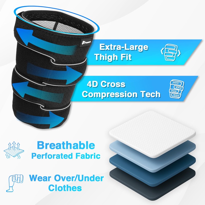 Feamero Plus Size Thigh Compression Wrap for Lymphedema & Swelling