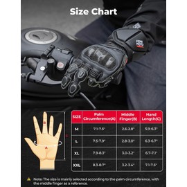 KEMIMOTO Leather Motorcycle Gloves for Men and Women, Riding Racing Gloves with ESA Cushioning Kevlar Carbon Fiber Knuckle Protection for Dirt Bike Motorbike Outdoor Sports