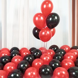 Red and Black Balloons, 30 PCs Black & Red Latex Party Balloons for Birthday Wedding Valentines Day Graduation Engagement Baby Shower Merry Christamas Party Decorations