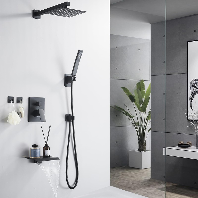 RTOBWEYE 8 Inch Shower Faucet Set, Rainfall Shower System with