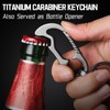 TISUR Titanium Carabiner Keychain Clip, Quick Release Key chain, Bottle