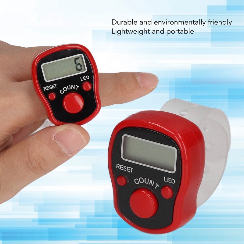 5 Pcs Electronic Finger Counter Portable Lightweight Adjustable Ring Finger