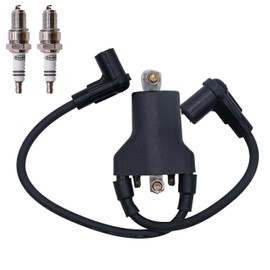 Lanigram 26652-G01 Ignition Coil Fit for EZGO Golf Cart 4-Cycle Engine Marathon 1993-2003/Medalist 1994-1995/TXT Pre-MCI Engine 1996-2002/4 Cycle Gas 1991-2002 Replace for EPIGC103 With Spark Plugs