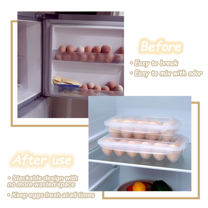 Ruikdly Egg Box, 10 Eggs, Plastic Egg Container, Egg Container