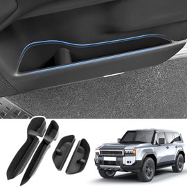 HUYINPJ Car Door Side Organizer Compatible with Toyota Land Cruiser 250 1958 Prado J250 Lc250 2024 2025 Accessories Connected Version Door Storage Box Organizer Slot Pocket Protector Liner