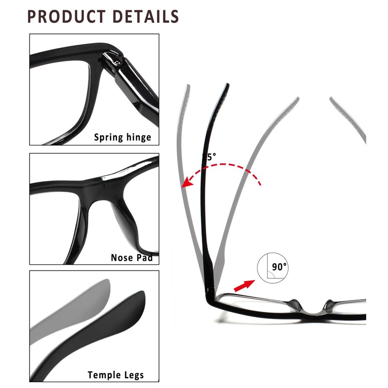 Kerecsen 5 Pack Reading Glasses for Men and Women Readers