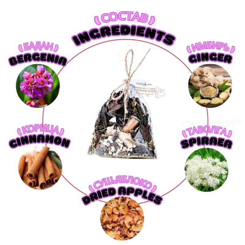 Taiga Cache Herbal Tea Bag Gingerbread Collection With Wild Siberian