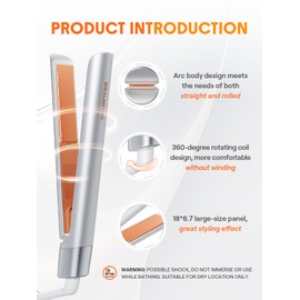 SHEGLAM Dual Voltage Mini Flat Iron Hair Straightener Curling Iron Combo, Anti-Tangle, 360° Swivel Cord, 60s Fast Heating & 2 Temp Levels for Travel