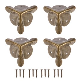 uxcell 36 Pcs Box Edge Guard, 24mm Decorative Box Corner Cover, Corner Protector, Vintage Stair Dust Corners with Screws, Bronze