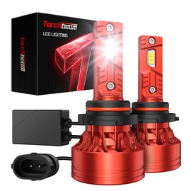 Torchbeam T8 9005 LED Fog Bulb for HB3 Fog Light and Powersports Headlights, 60000 Lumens 900% Brightness 6500K Cool White Plug and Play Fog Light, Pack of 2