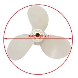 COPKINGO Boat Propeller 7 1/2x7-BA for Yamaha Outboard Motor 4HP 5HP 6HP/ Outboard Propeller for Yamaha 2/4-stroke Engine 6E0-45943-00-EL 7.5x7