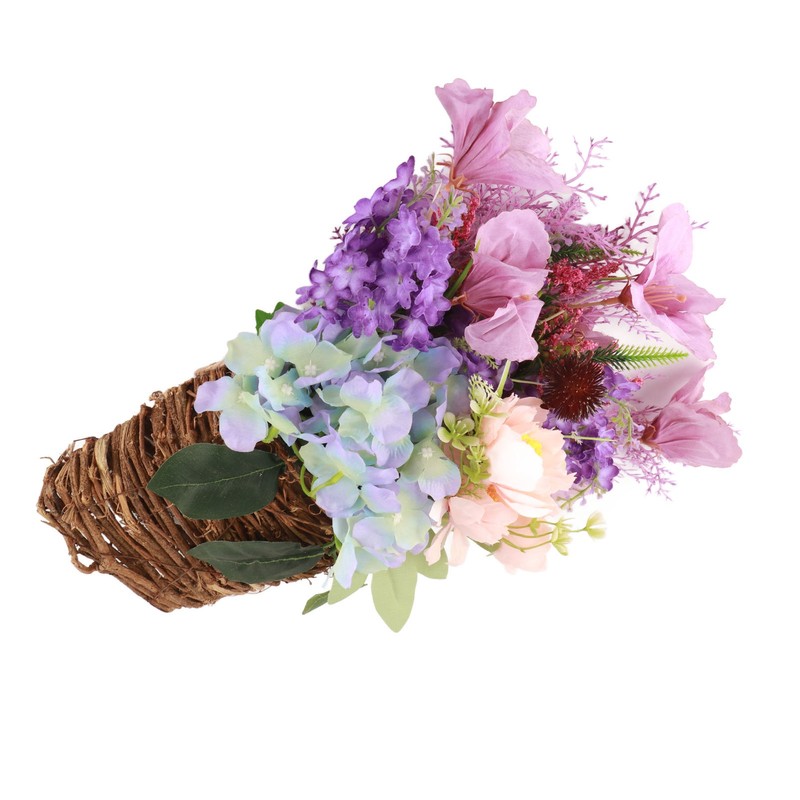 Lavender Basket Wreath for Front Door Artificial Spring Summer Wreath