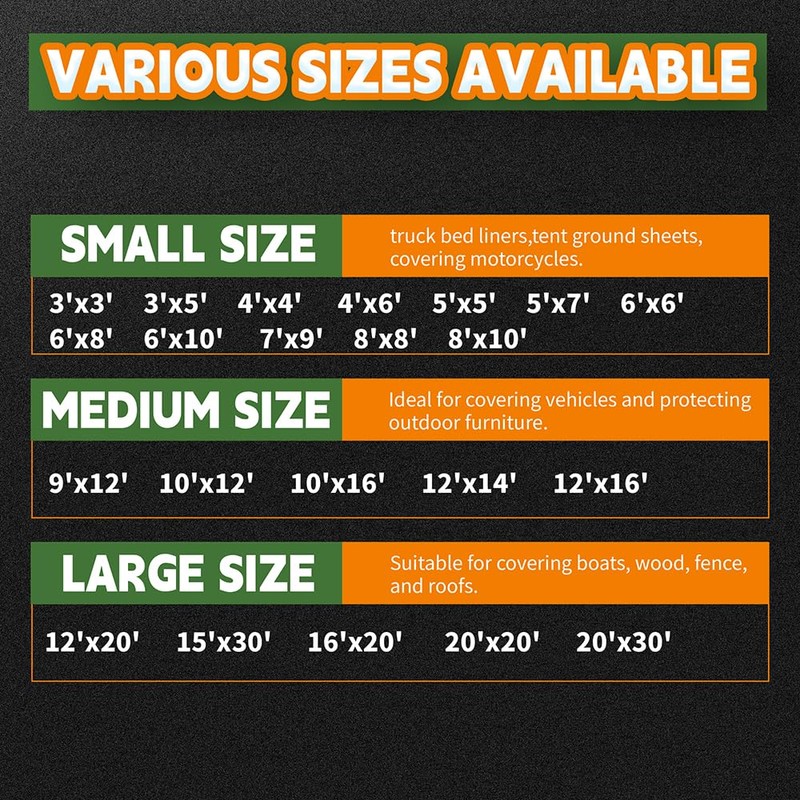 RAINDEWAY Small Tarps 4x6 Feet (2 Pack) 8 Mil, UV