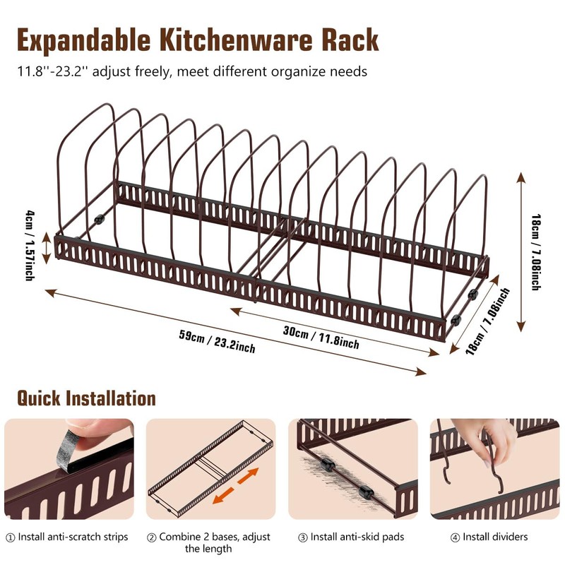 Housolution Cutting Board Organizer Rack, Expandable Baking Tray and Cookie