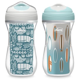Chicco - Taza para sorber aislada de doble pared con boquilla de borde a prueba de mordidas y tapa sin derrames de 9 onzas, apto para lavaplatos | ind