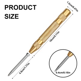3 Pieces Automatic Center Hole Punch Tool, 5 Inch Automatic Spring Loaded Center Hole Punch, Spring Loaded Crushing Hand Tool, for Wood, Thin Metal