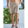 Elegancity Men's Drawstring Elastic Waist Texture Summer Shorts Stretch with
