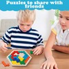2Pcs Tangram Puzzles for Kids, Wooden Games Hexagon Puzzle And