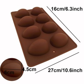 EchoDone EchoDone Egg Shape Soap Mold Non Stick Silicone Half Egg Mold for Soap Making, Truffles Chocolate, Candy, Jelly, Desserts, Ice Tray Backing Set Cake Mould 2 Packs