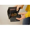 LEAS Vintage Style LEAS Zip Wallet in Genuine Leather, Black,