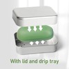 Pack of 2 Aluminium Soap Boxes with Draining Rack, Waterproof