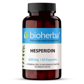 Hesperidin 320 mg 60 Kapseln - Hochdosierte Beine-Komfort-Formel mit Vitamin B6 von BIOHERBA