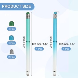 PATIKIL 2 Pcs Stylus Pens for Touch Screens, 2 in 1 High Sensitivity Universal Pen Capacitive Stylus for Phone Tablets Laptop Touch Screen Devices, Blue Green
