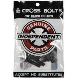 Independent Genuine Parts Cross Bolts Standard Phillips Skateboard Hardware (Black/Black, 7/8")