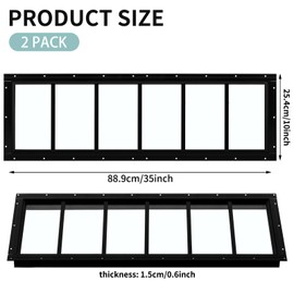Tandefio 2 Pack Shed Window, Transom Windows 10" x 35" with Tempered Glass, Basement Garage Door Flush Mount Shed Window with Tempered Glass Household Windows with Screws for Chicken Coop Playhouse
