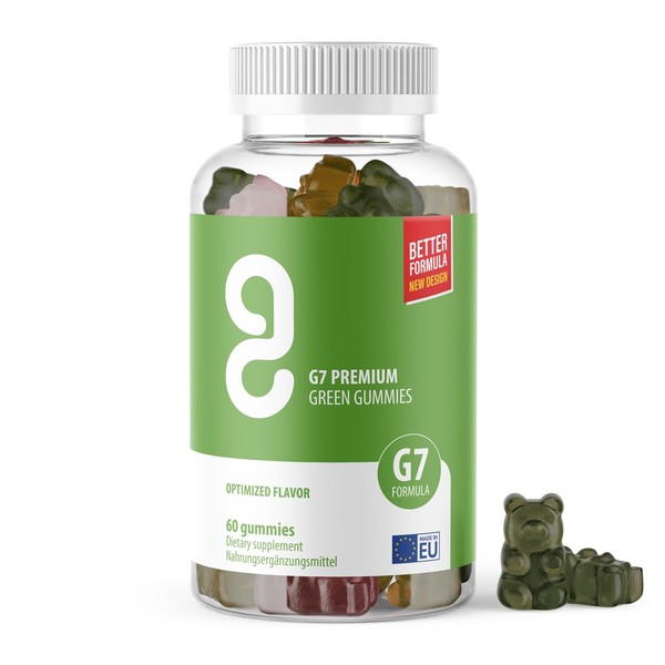 Green Gummies G7 Plus Gummy Bears - 60 Pieces Contents per Tin | Fruit Gummies | Natural Plant Aroma | 1 Tin