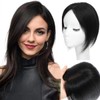 Invisible Hairline Hair Toppers for Thinning Hairs Women Real Hairs 10 Inch Cover Hair Topper Pieces with 150% Density (7 * 9" Natural Black)