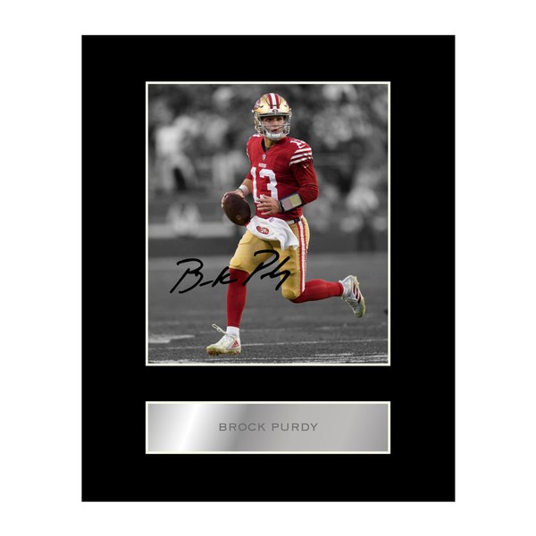 Generic Brock Purdy Pre Printed Signature Signed Mounted Photo Display