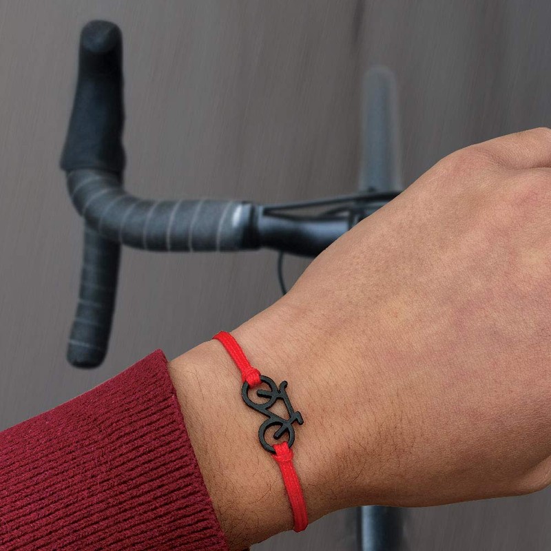 SAILBRACE La Roja Bracelet Red Bicycle Black, Zinc