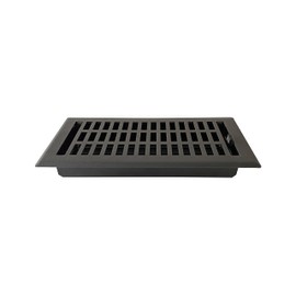 Empire Register Co, Steel Floor Register - 4x10 inch, Modern Contemporary Design, Textured Black Finish, Heavy Duty Walkable Steel Floor Vents, Metal Damper Attached Air Vents for Home Floor only
