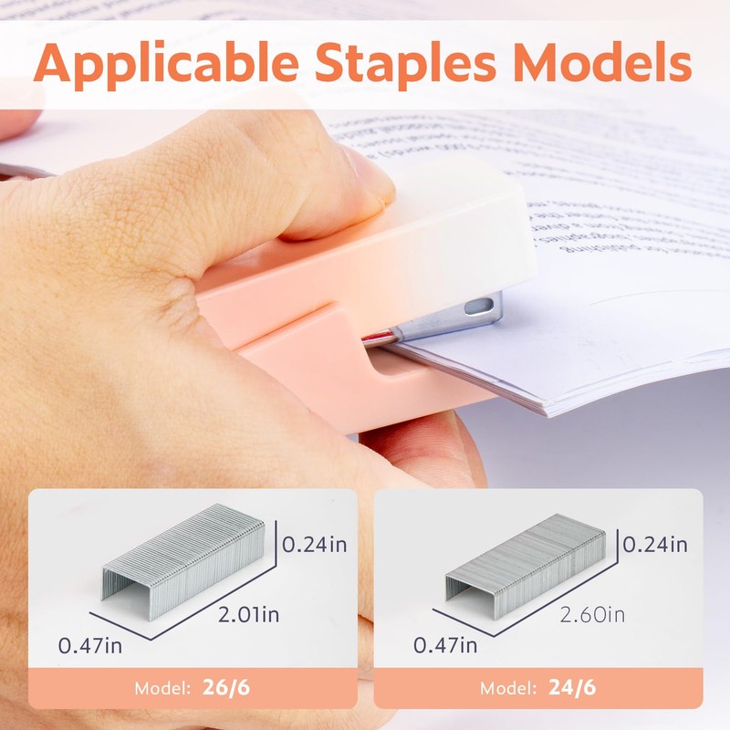 NUSIGN Mini Stapler with 830 Staples, Small Cute Desk Staplers,