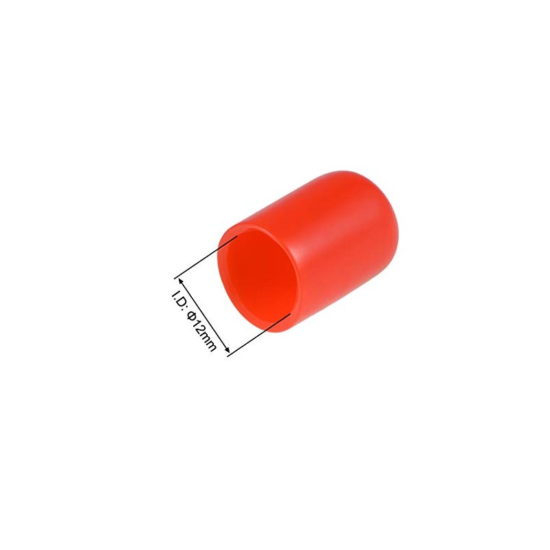 sourcing map 100pcs Rubber End Caps 12mm ID Vinyl Round