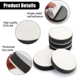 Heyumybit Möbelerhöhung Selbstklebend,8 Stück Runde Möbel Rutschhemmer,Möbel Erhöhung,Anti-Rutsch Filz Sockelfuss für Möbelfüße Tischbeine Stuhlbeine Furniture Feet Pads