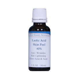 (1 oz / 30 ml) LACTIC Acid 40% Skin Chemical Peel- Alpha Hydroxy (AHA) For Acne, Skin Brightening, Wrinkles, Dry Skin, Age Spots, Uneven Skin Tone, Melasma & More (from Skin Beauty Solutions)