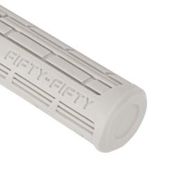 FIFTY-FIFTY Mountain Bike Grips, Single Lock-on MTB Handlerbar Grips, Soft and Comfortable, Non-Slip Locking Bicycle Handle for All Mountain, Enduro, Downhill (Light Grey)