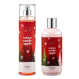 Freida & Joe Winter Candy Apple Body Lotion & Body Mist Bundle – 10oz Hydrating Lotion + 8oz Fragrance Spray | Holiday-Inspired Bath & Body Set for Women