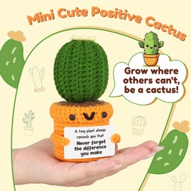 Thank You Retirement Gift for Women Men Teacher Appreciation Gifts,Funny Crochet Cactus Leaving Farewell Going Away Goodbye Present for Employee Coworker Boss Nurse, Mother's Day, Little Reminders